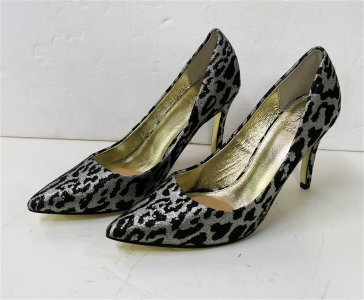 Adrianna Papell Pumps - Black and Silver Leopard - Size 8 1/2 - Like New