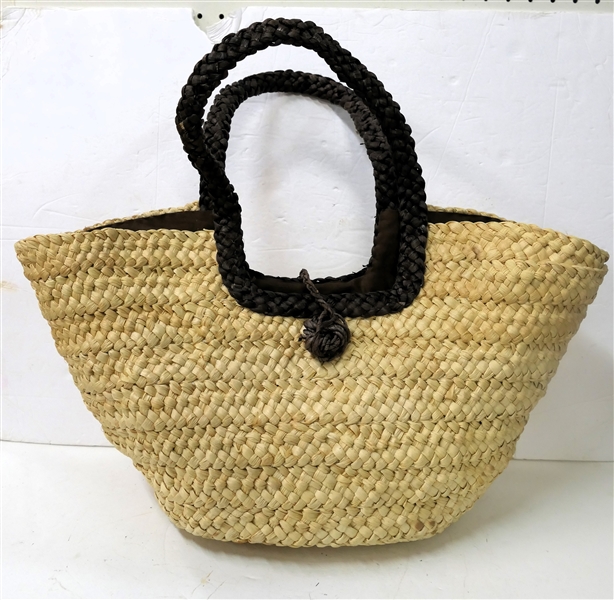 Pretty Woven Straw Purse 