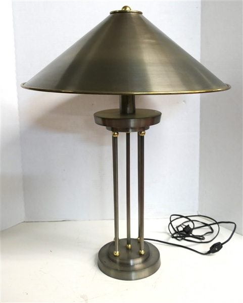 Cool Modern Metal Table Lamp with Metal Shade - Lamp Measures 26" tall 