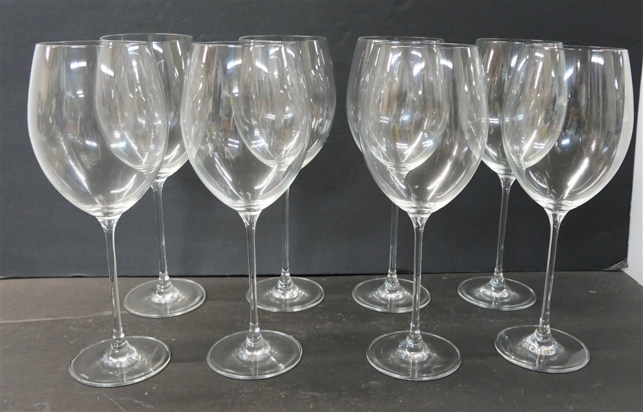 8 Large Lenox Crystal Wine Glasses - Each Measures 10 5/8" Tall 3 3/8" Across Top 