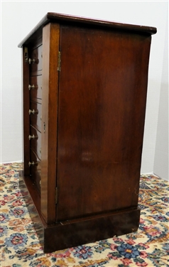 Mahogany Jewelry / Valuables  Chest with 5 Graduating Dovetailed Doors - Locking Hinged Sides - With Key - Chest Measures 20 tall 15 by 10 