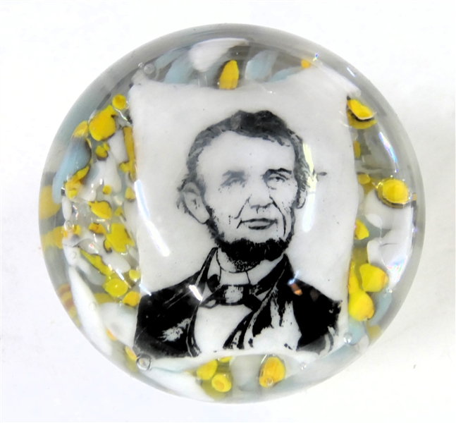 Sulphide Abraham Lincoln Portrait Paperweight - Measures 2 1/2" Tall 3" Across