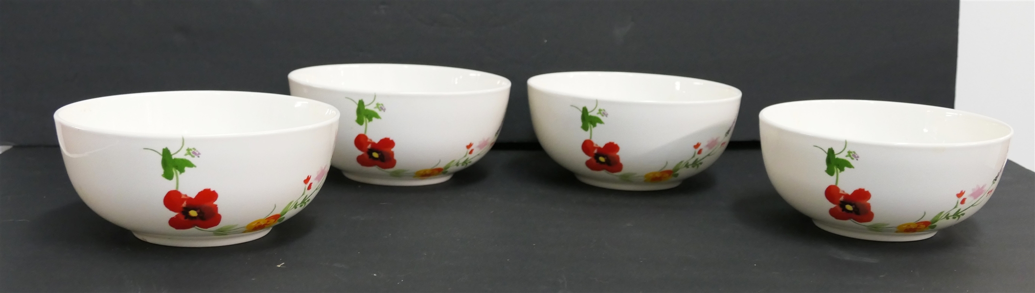 4 - Roscher Bone China Cereal Bowls - Each Measures 6" Across