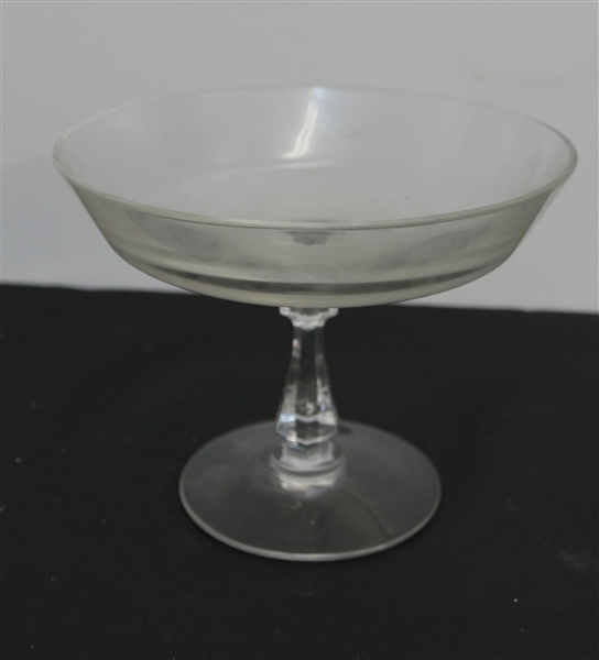 Val St. Lambert Crystal Compote - Measures 4 5/8" Tall 6" Across