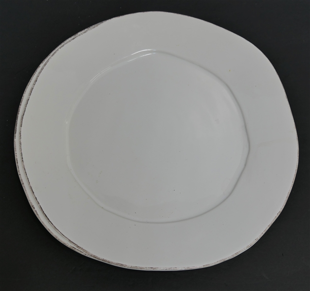 Large Vietri "Lastra" White Round Platter - Measures 14 1/4" Across