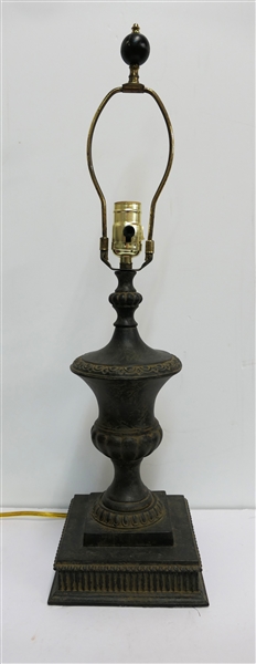 Metal Urn Shaped Table Lamp -Aged Finish - Lamp Measures 17 1/2" To Bulb 