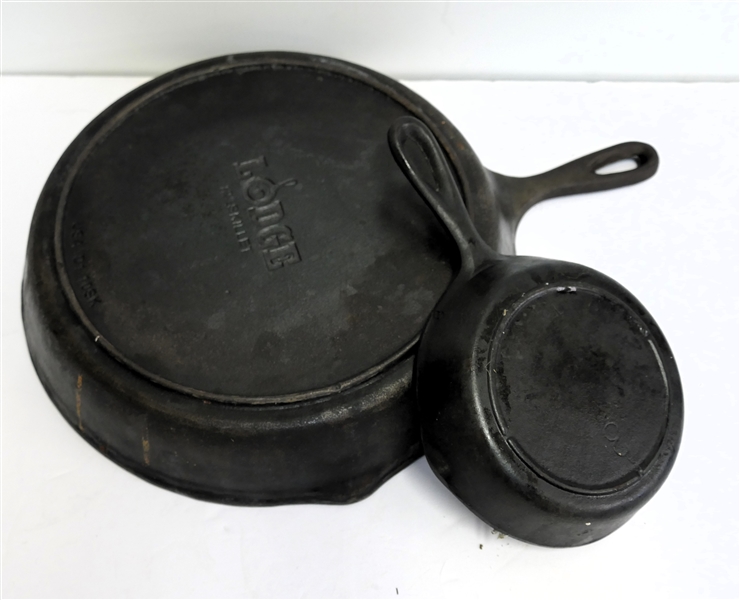 Lodge 12" Cast Iron Skillet and Number 3 Cast Iron Frying Pan with Marked with "V"