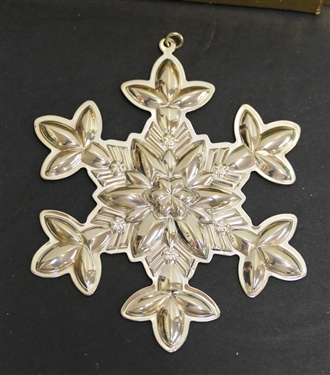 Gorham 2003 Thirty Fourth Annual Snowflake Sterling Ornament - In Original Box with Felt Pouch - $84 Original Price - Each Ornament Measures 3 1/2 Across