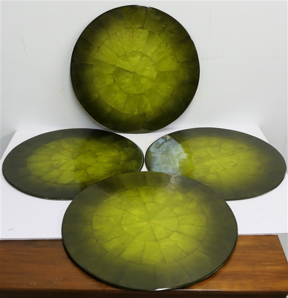4 -Green Kim Seybert NYC Capiz Shell Placemats - Made of with Capiz Shells