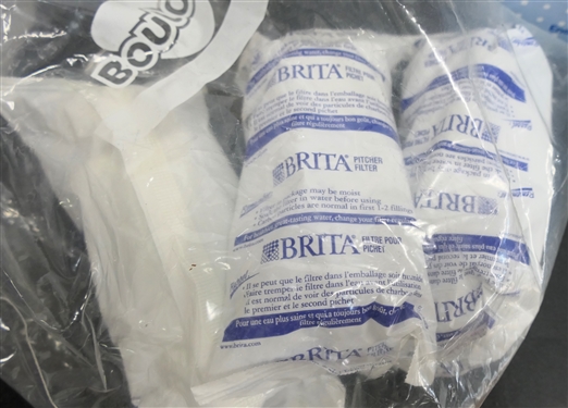 Water Filter Purification Lot including New Seychells Pitcher, 3 Seychelles Replacement Filters, Sink Water Filter, Britia Filter Cartridges, and Zero Water Filter 
