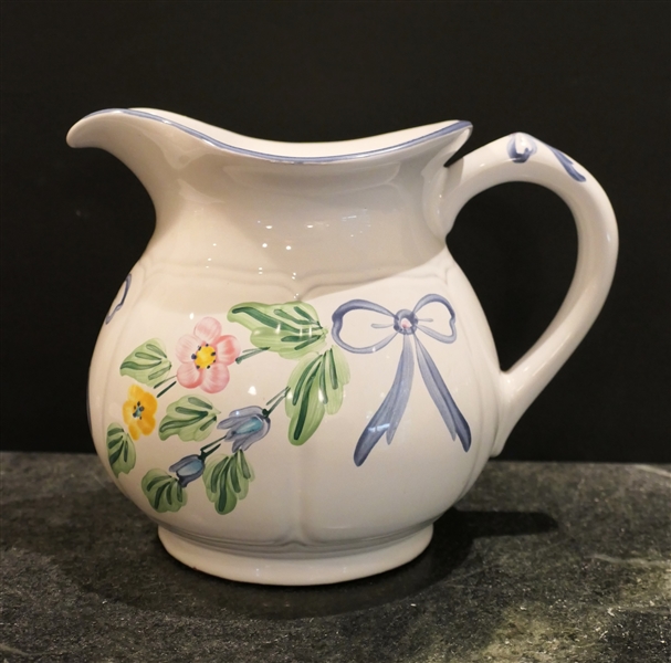 Herend Village Pottery Hand Painted Pitcher - Measures 6 1/2"Tall 8" Spout to Handle 