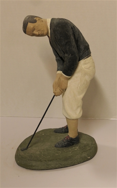 Austin Productions "DeGroot" Golfer Sculpture - Measures 14" Tall - Original Information on Bottom 