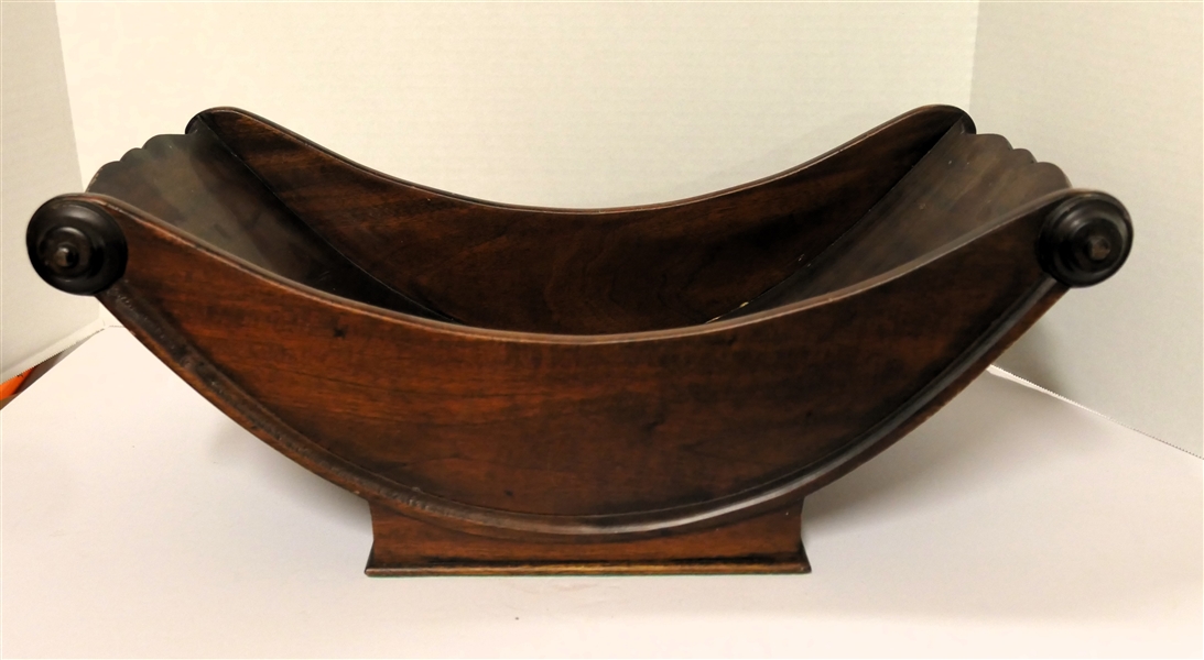 Mahogany Fruit Bowl - Measures 7 1/2" Tall 19" By 10" 