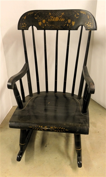 Childs Nichols and Stone Rocker - Stencil Decorated - Chair Measures 27" Tall 15" by 14" 