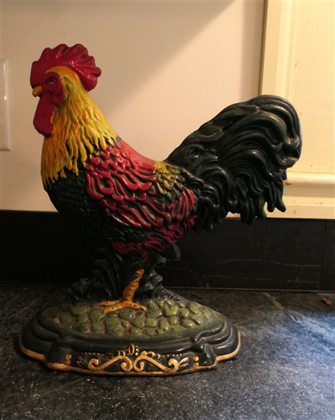 Coast Iron Rooster Door Stop - Measures 12" Tall 