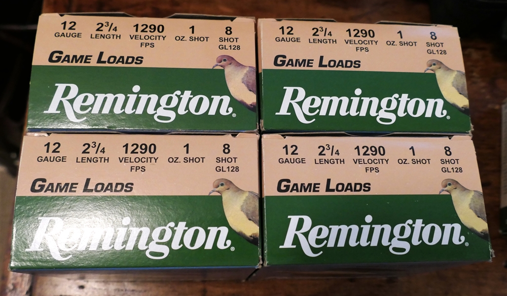 4 New Boxes Remington Game Load 12 Guage 8 Shot 2 2/4" Length 