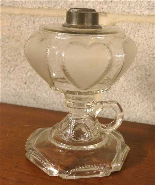 Heart Pattern Finger Oil Lamp - Missing Burner 