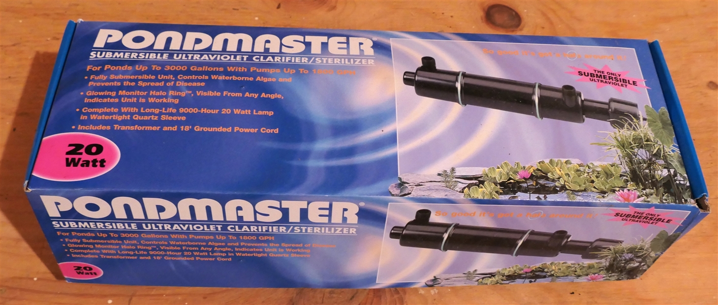 Pondmaster Submersible Ultraviolet Cleaner Sterilizer New in Original Box - 20Watt