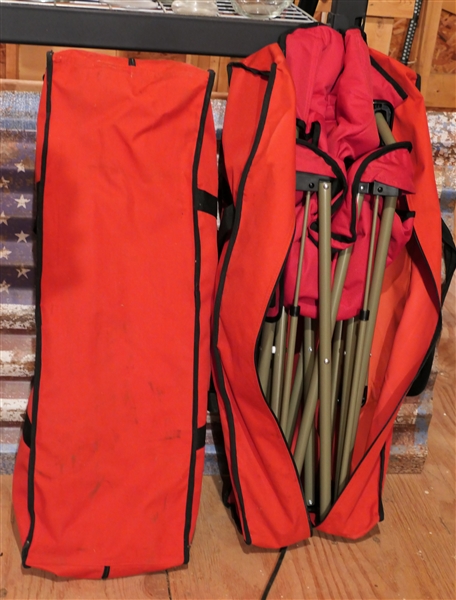 2 - Tailgate Gear Red Folding Arm Chairs in Carrying Bags