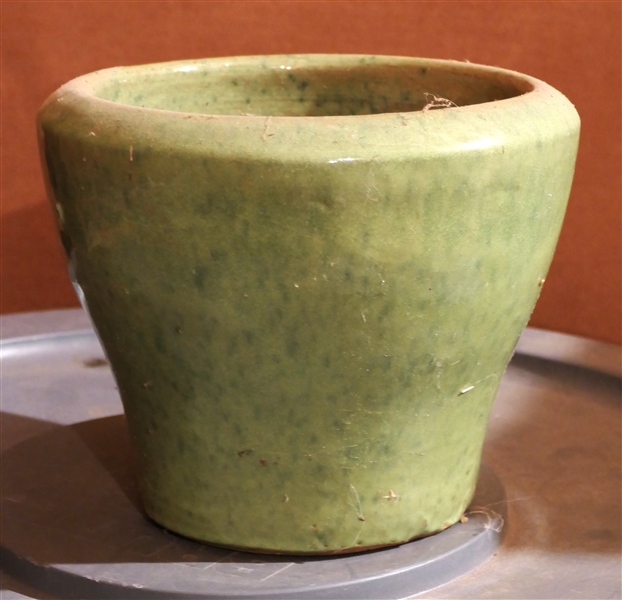 Green Art Pottery Planter - Measures 6 1/2" tall 8 1/4" Across