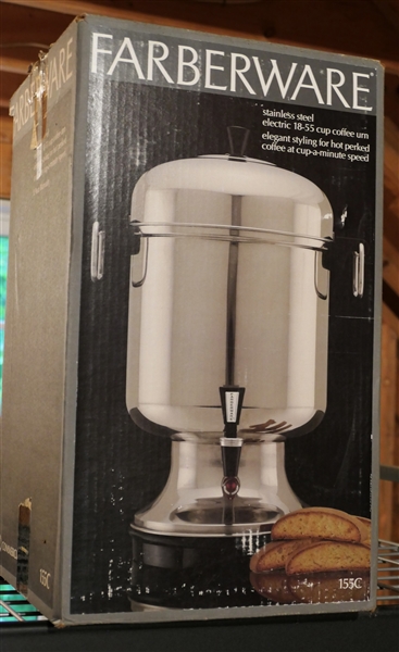 Farberware Electric Stainless Steel 18 -55 Cup Urn - In Original Box - Like New