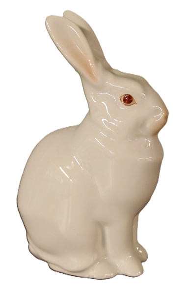 Herend Hungary Hand Painted White Rabbit - Measures 5 1/4" Tall 2 1/2" Across