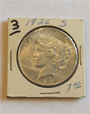 1926 S Peace Silver Dollar 