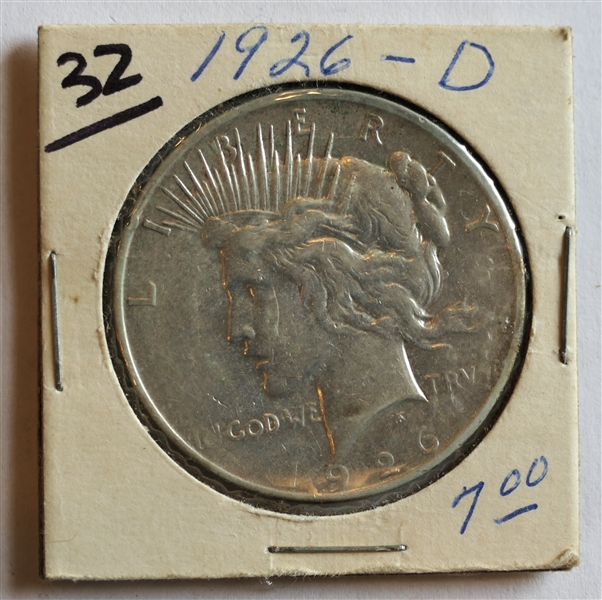 1926 D Peace Silver Dollar 