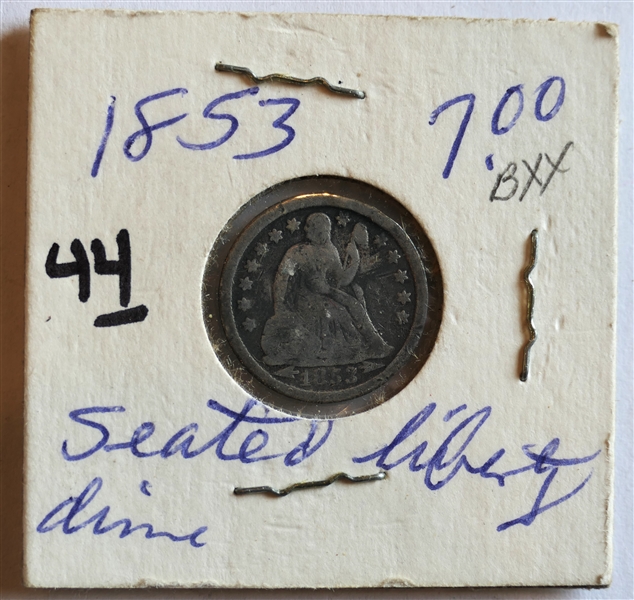 1853 Seated Liberty Silver Dime