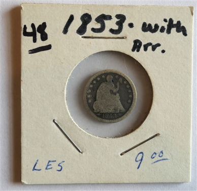 1853 Seated Liberty Half Dime - Silver  Half Dime