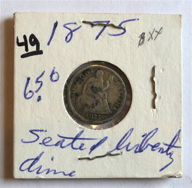 1875 Seated Liberty Silver Dime