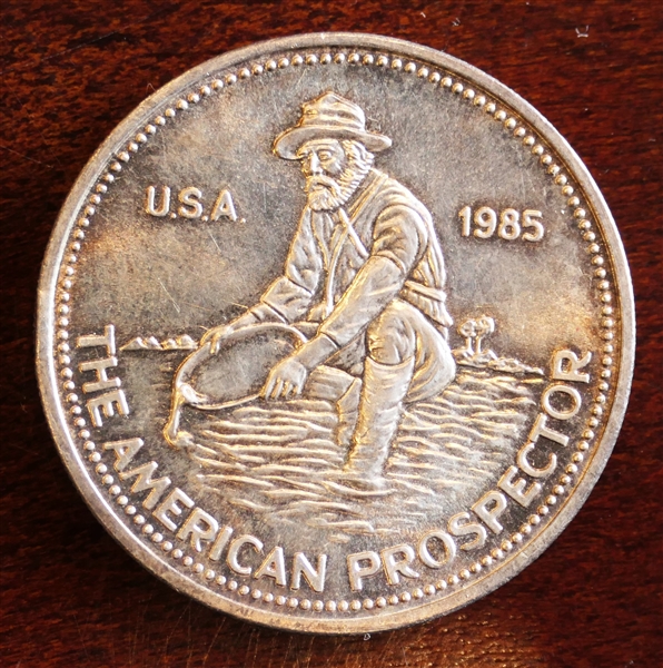 "The American Prospector" 1985 .999 Fine Silver 1 Troy Ounce Round - Engelhard