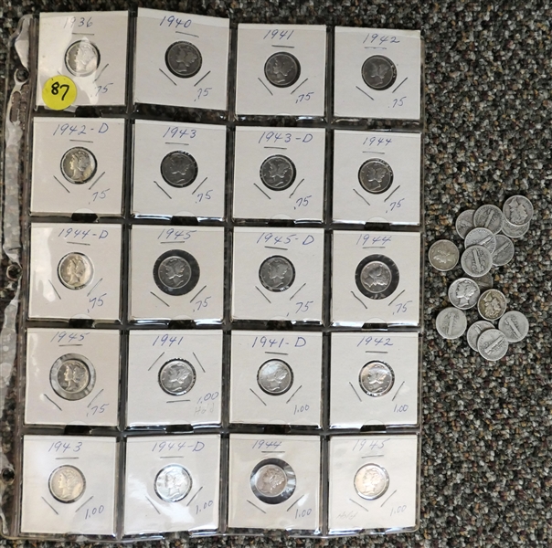 36 - Silver Mercury Dimes 