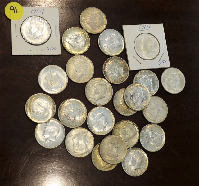 24 - 40% Silver Kennedy Silver Clad Half Dollars 