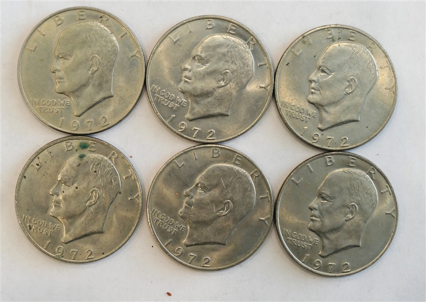 6 - 1972 Eisenhower Dollars 