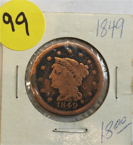 1849 United States Large One Cent 