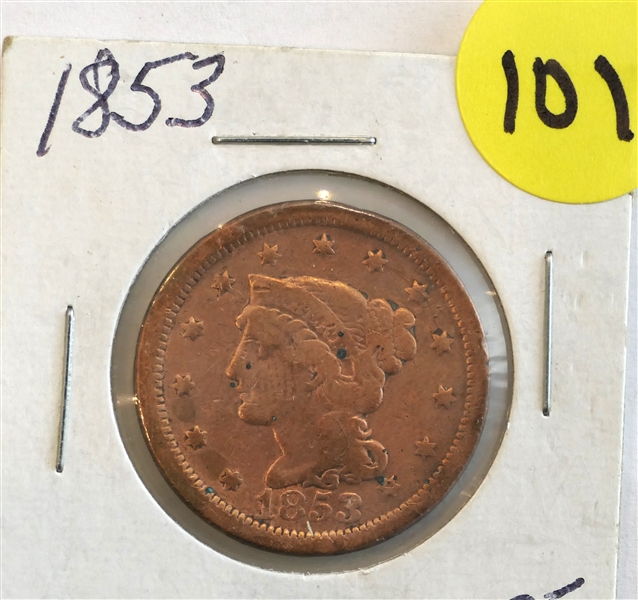 1853 United States Large One Cent 