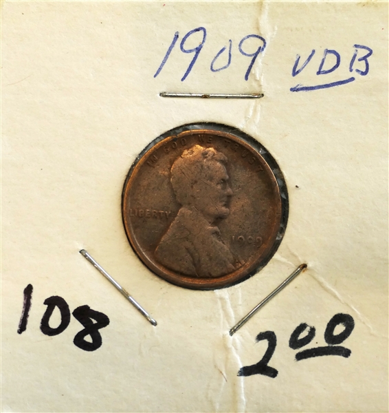 1909 VDB Lincoln One Cent Wheat Penny 