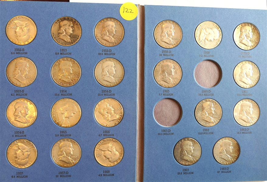 Benjamin Franklin Half Dollar Collection  - 21 Silver Hall Dollars in Collector Folder