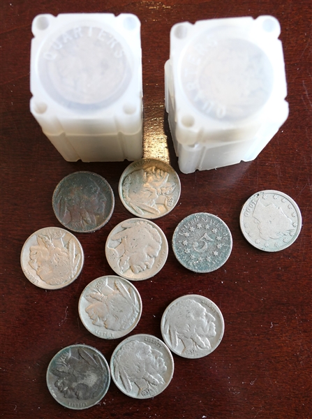 50 Nickels including 48 Buffalo Nickels, 1900 "V" Nickel, and Other Nickel 