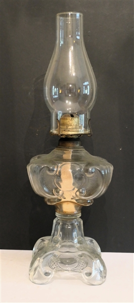 Fancy Larger Oil Lamp - Measures 10 "To Burner