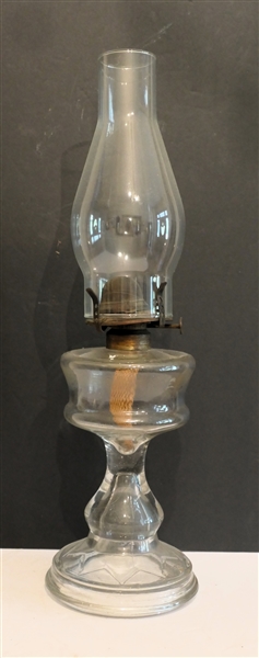 #1 Burner Oil Lamp with Oil Spill on Font - Lamp Measures 8 1/2" To Burner