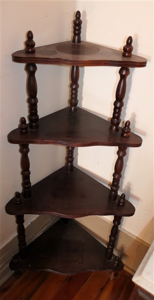 Mahogany Corner What Not Shelf - Measures 42" Tall 