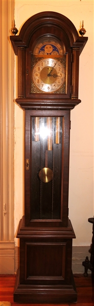 Ridgeway Tall Case Clock with Moon Phase Dial - Clock Case Measures 73 1/2" Tall 16" by 10"