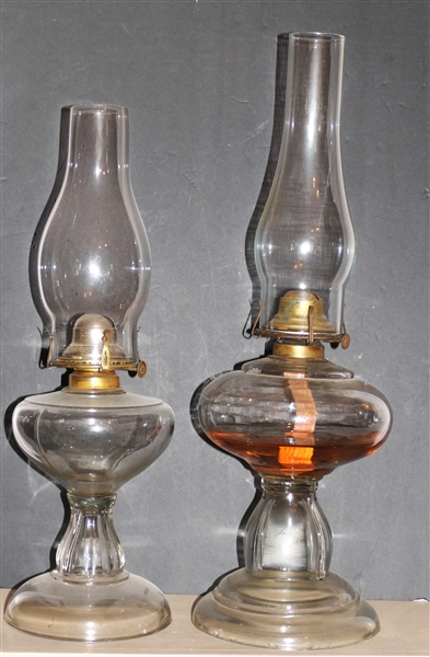 2 Slick Oil Lamps - Tallest Measures 10" To Burner