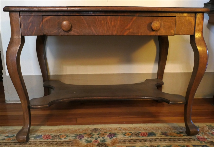 Quarter Sawn Oak Library Table with Drawer - Table Measures 28 1/2" Tall 41" by 25 1/2" 