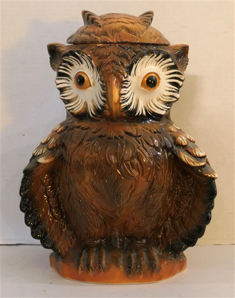 Vintage Cumberland Ware Owl Cookie Jar with Lid - Signed CW - Jar Measures 13" Tall 