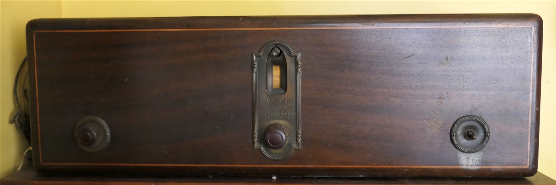 RCA Radiola 17  -Radio in Mahogany Inlaid Case - Case Measures 9" tall 27 1/2" by 7 1/2" 