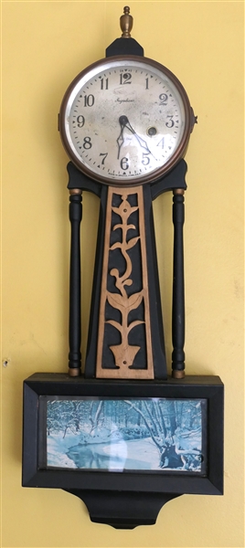 Ingraham Eight Day Banjo Clock with Urn Finial - Case Measures 24" Long