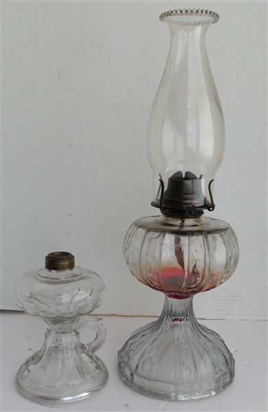 2 Oil Lamps - Finger Oil Lamp and Oil Lamp with Ribs and Dots 